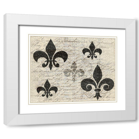 Fleur Writtings White Modern Wood Framed Art Print with Double Matting by Kimberly, Allen