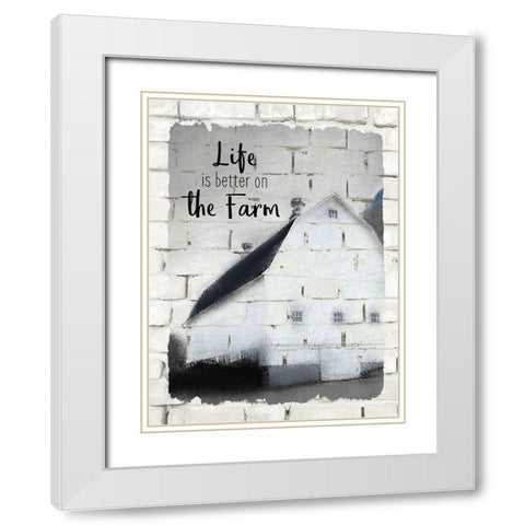 Farm Life 2 White Modern Wood Framed Art Print with Double Matting by Kimberly, Allen