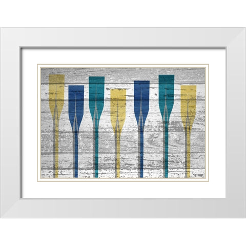 Paddles White Modern Wood Framed Art Print with Double Matting by Kimberly, Allen