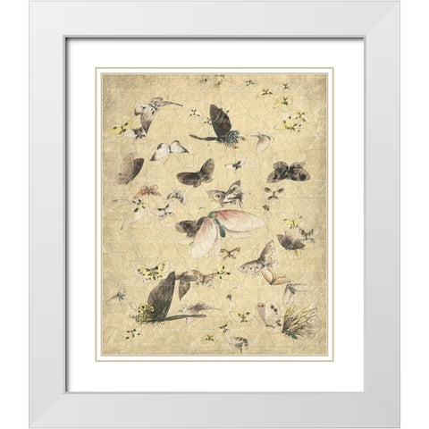 Butterflies in Flight 2 White Modern Wood Framed Art Print with Double Matting by Kimberly, Allen
