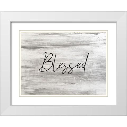 Blessed White Modern Wood Framed Art Print with Double Matting by Kimberly, Allen
