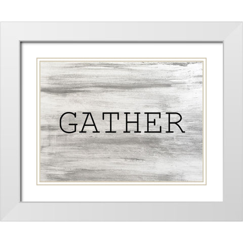 Gather White Modern Wood Framed Art Print with Double Matting by Kimberly, Allen