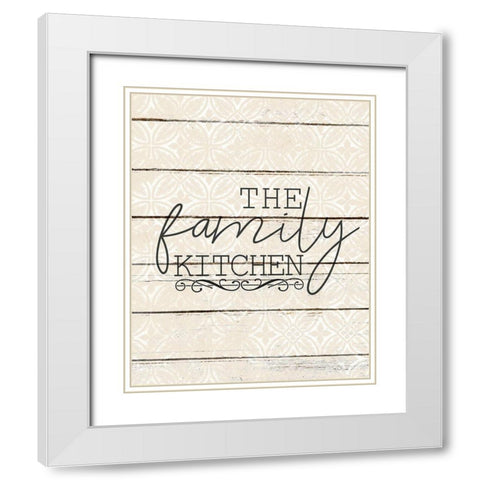 Family Kitchen White Modern Wood Framed Art Print with Double Matting by Kimberly, Allen