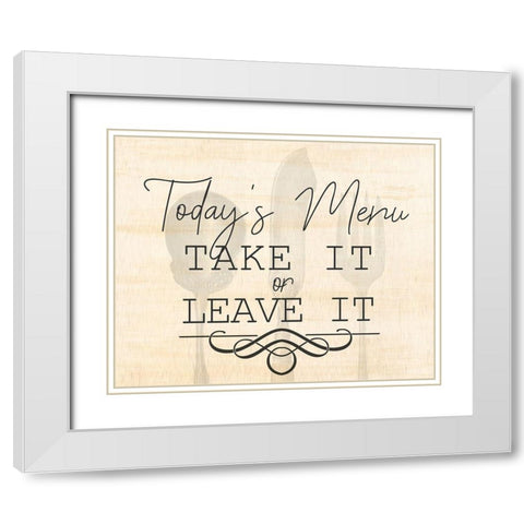 Menu White Modern Wood Framed Art Print with Double Matting by Kimberly, Allen