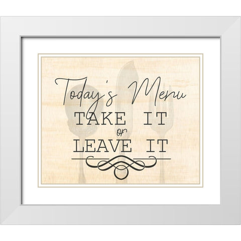 Menu White Modern Wood Framed Art Print with Double Matting by Kimberly, Allen