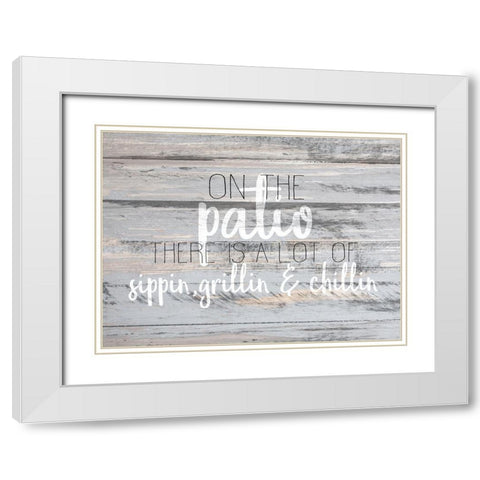 Patio White Modern Wood Framed Art Print with Double Matting by Kimberly, Allen