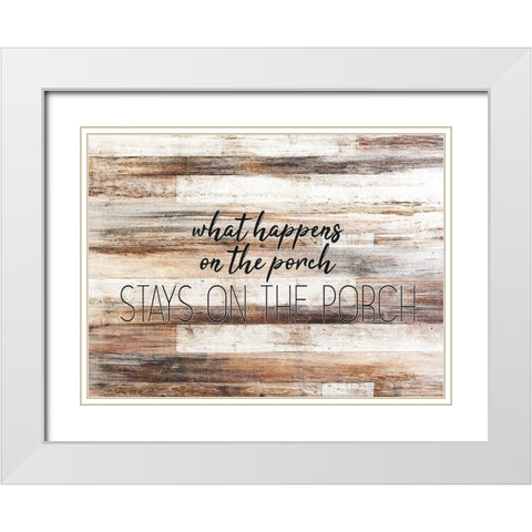The Porch White Modern Wood Framed Art Print with Double Matting by Kimberly, Allen
