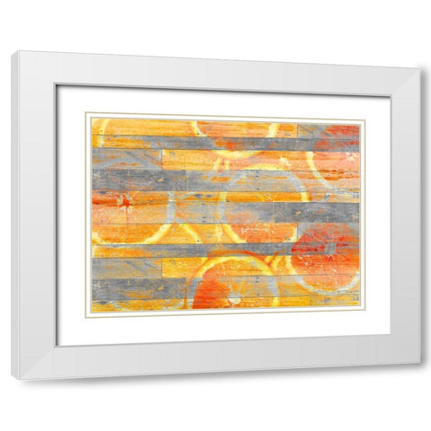 Orange Slice White Modern Wood Framed Art Print with Double Matting by Kimberly, Allen
