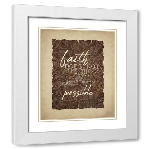 Hope Faith Love 2 White Modern Wood Framed Art Print with Double Matting by Kimberly, Allen