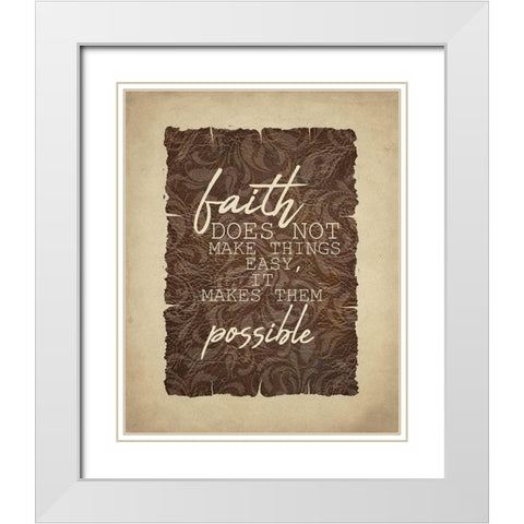 Hope Faith Love 2 White Modern Wood Framed Art Print with Double Matting by Kimberly, Allen
