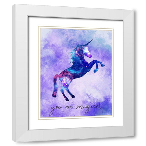 You are Magical Unicorn White Modern Wood Framed Art Print with Double Matting by Kimberly, Allen