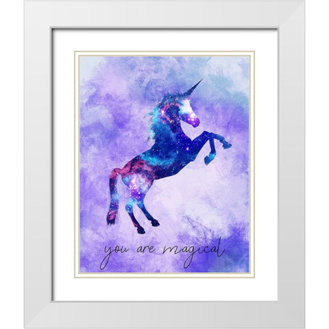 You are Magical Unicorn White Modern Wood Framed Art Print with Double Matting by Kimberly, Allen