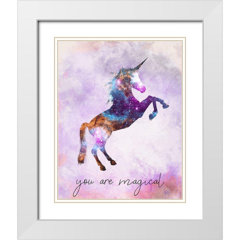 You are Magical v3 White Modern Wood Framed Art Print with Double Matting by Kimberly, Allen