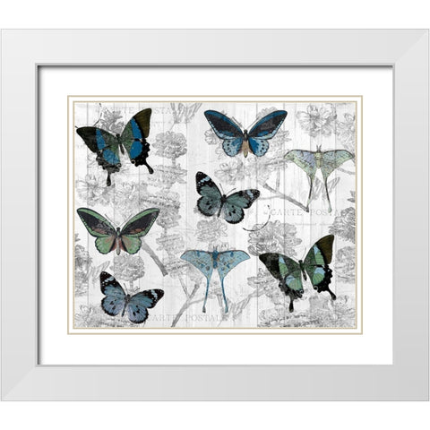 Butterfly Dreaming White Modern Wood Framed Art Print with Double Matting by Kimberly, Allen