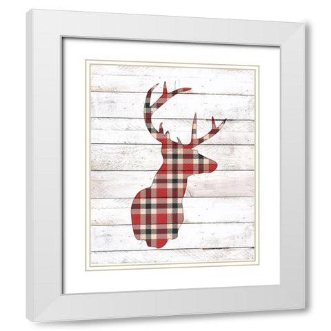 Plaid Silhouette White Modern Wood Framed Art Print with Double Matting by Kimberly, Allen