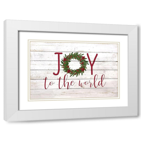 Joy to the World White Modern Wood Framed Art Print with Double Matting by Kimberly, Allen