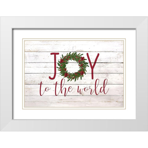 Joy to the World White Modern Wood Framed Art Print with Double Matting by Kimberly, Allen