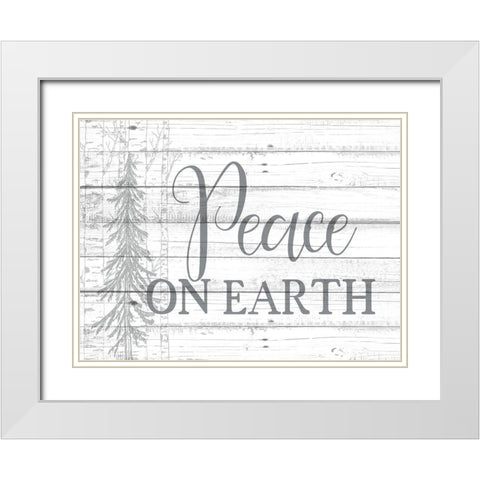 Peace on Earth 2 White Modern Wood Framed Art Print with Double Matting by Kimberly, Allen