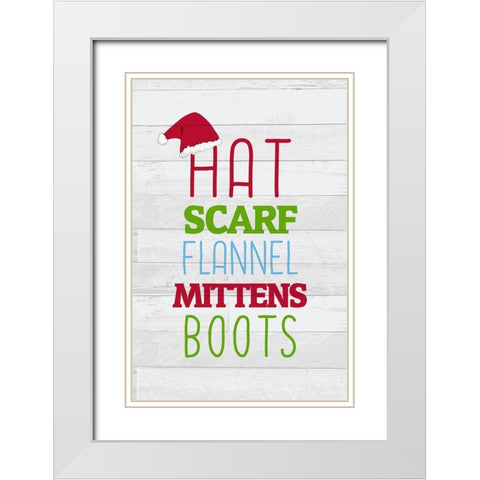 Hat Flannel White Modern Wood Framed Art Print with Double Matting by Kimberly, Allen