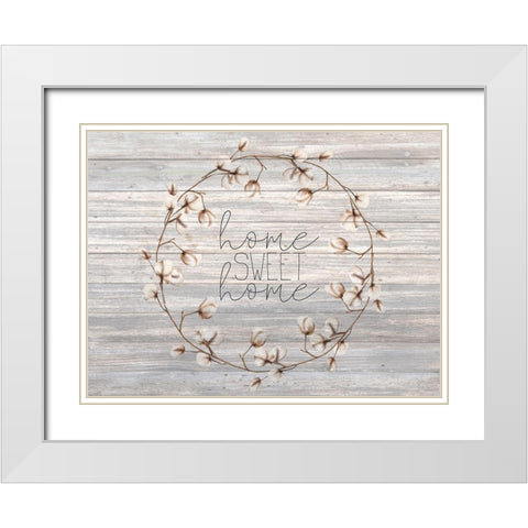 Cotton Home 3 White Modern Wood Framed Art Print with Double Matting by Kimberly, Allen