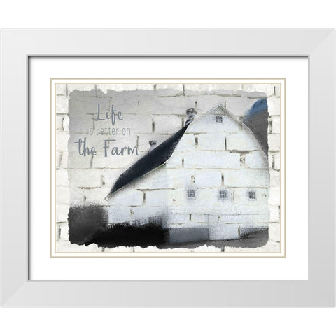 Life on the Farm 1 White Modern Wood Framed Art Print with Double Matting by Kimberly, Allen