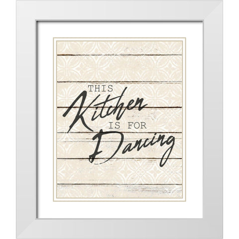 For Dancing White Modern Wood Framed Art Print with Double Matting by Kimberly, Allen