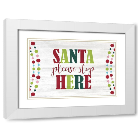 Santa Please White Modern Wood Framed Art Print with Double Matting by Kimberly, Allen