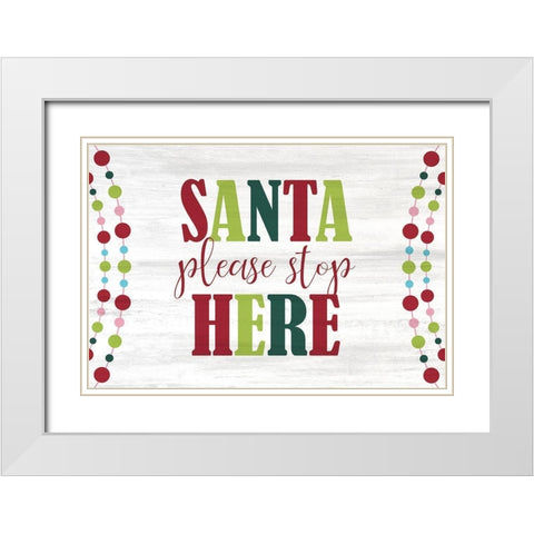 Santa Please White Modern Wood Framed Art Print with Double Matting by Kimberly, Allen