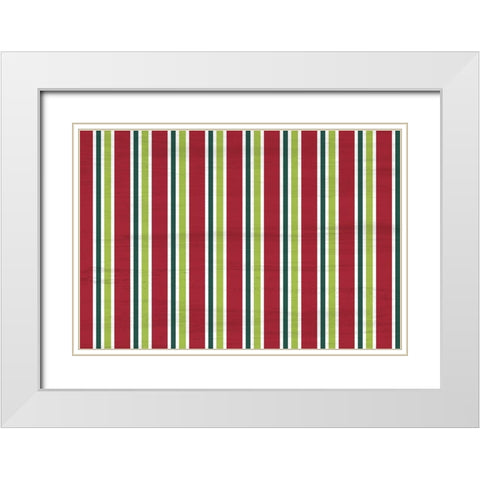 Tis the Season Pattern White Modern Wood Framed Art Print with Double Matting by Kimberly, Allen