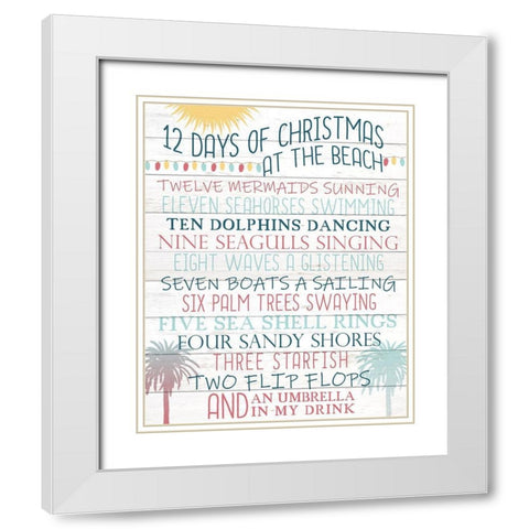 12 Days of Christmas White Modern Wood Framed Art Print with Double Matting by Kimberly, Allen