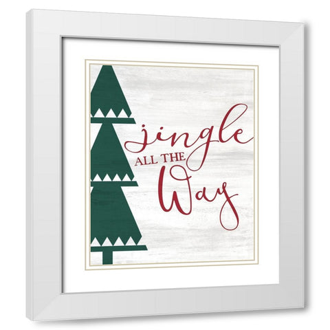 Jingle all the Way White Modern Wood Framed Art Print with Double Matting by Kimberly, Allen