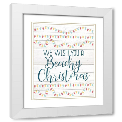 Beachy Christmas White Modern Wood Framed Art Print with Double Matting by Kimberly, Allen