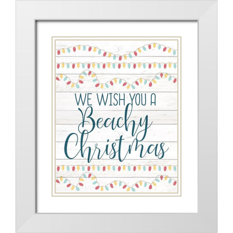 Beachy Christmas White Modern Wood Framed Art Print with Double Matting by Kimberly, Allen