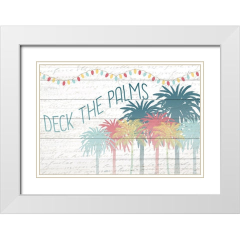Deck the Palms White Modern Wood Framed Art Print with Double Matting by Kimberly, Allen