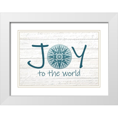 Joy Compass White Modern Wood Framed Art Print with Double Matting by Kimberly, Allen