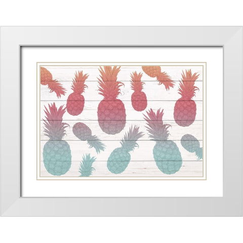 Pinneapple Ombre White Modern Wood Framed Art Print with Double Matting by Kimberly, Allen