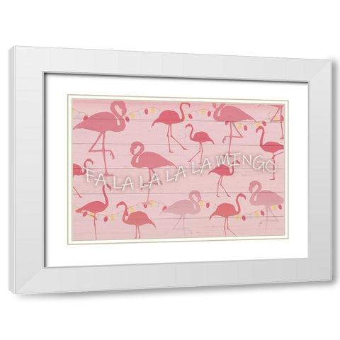 Fa La La La La Mingo White Modern Wood Framed Art Print with Double Matting by Kimberly, Allen