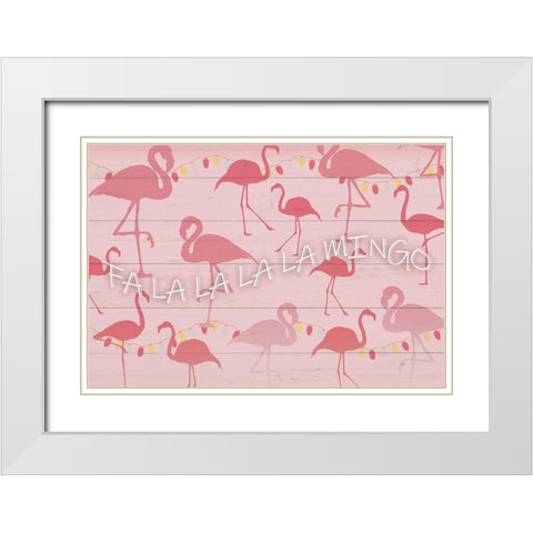Fa La La La La Mingo White Modern Wood Framed Art Print with Double Matting by Kimberly, Allen
