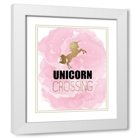 Unicorn Crossing White Modern Wood Framed Art Print with Double Matting by Kimberly, Allen