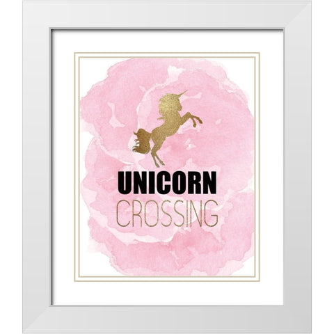 Unicorn Crossing White Modern Wood Framed Art Print with Double Matting by Kimberly, Allen