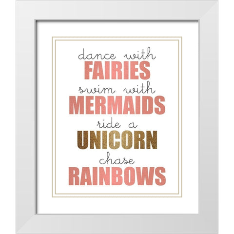 Dance Ride Swim White Modern Wood Framed Art Print with Double Matting by Kimberly, Allen
