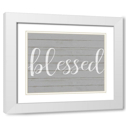 Blessed White Modern Wood Framed Art Print with Double Matting by Kimberly, Allen