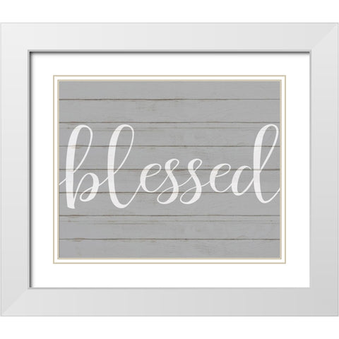 Blessed White Modern Wood Framed Art Print with Double Matting by Kimberly, Allen