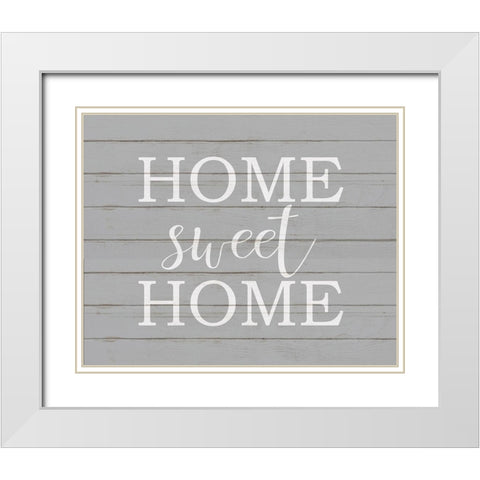 Home Sweet Home White Modern Wood Framed Art Print with Double Matting by Kimberly, Allen