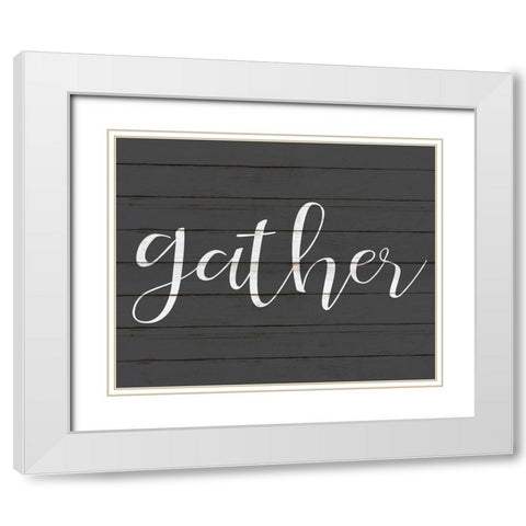 Gather White Modern Wood Framed Art Print with Double Matting by Kimberly, Allen
