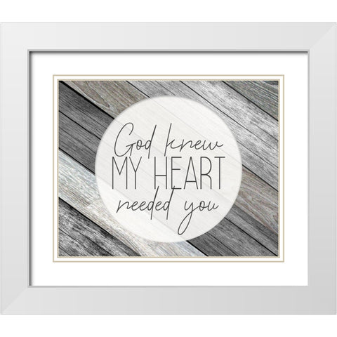 God Knew White Modern Wood Framed Art Print with Double Matting by Kimberly, Allen