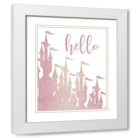 Hello Princess 1 White Modern Wood Framed Art Print with Double Matting by Kimberly, Allen