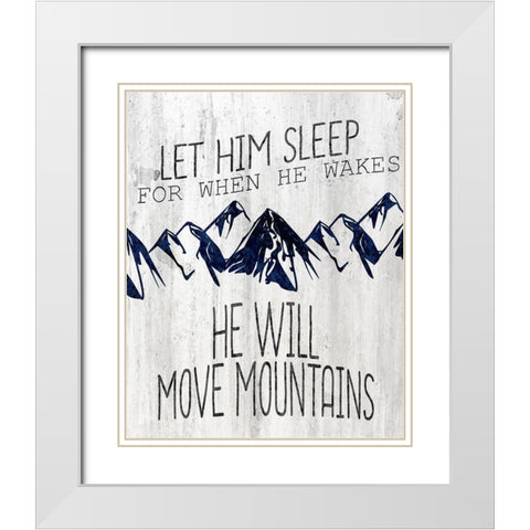 Let Him Move White Modern Wood Framed Art Print with Double Matting by Kimberly, Allen
