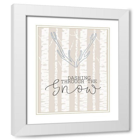 Dashing Through The Snow White Modern Wood Framed Art Print with Double Matting by Kimberly, Allen