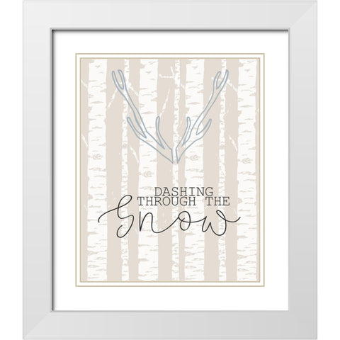 Dashing Through The Snow White Modern Wood Framed Art Print with Double Matting by Kimberly, Allen